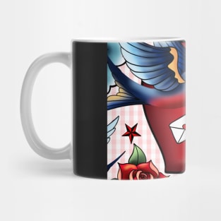 Retro birds Tattoo Mug